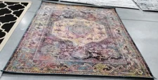 TEAL / ROSE 6'-7" X 9'-2" Back Stain Rug, Reduced Price 1172732433 CRS514T-6