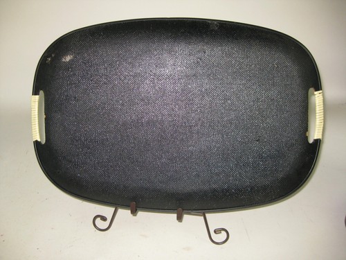 Mid Century Composite Serviertablett mit stilisierten Mandolinen 17 1/2 Zoll - Bild 5 von 11