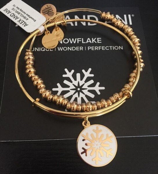 Alex and Ani Gold Snowflake Holiday Set Ladies Bangle Bracelet