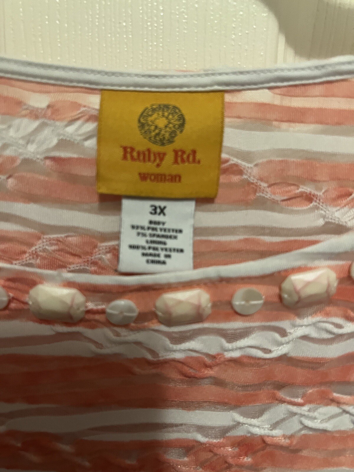 RUBY RD LADIES PLUS ORANGE WHITE STRIPED STRETCH … - image 6