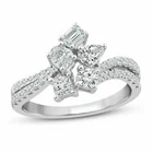 Everything You Are 3 CT Multi-Shaped Lab-Created Diamond Engagement Ring Silver