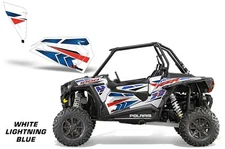 AMR Racing Graphic Wrap Kit Polaris RZR 1000 UTV OEM Door Insert WHT LIGHT BLUE