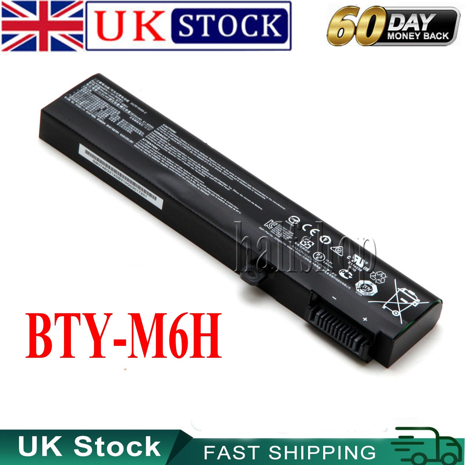 For MSI BTY-M6H 3ICR19/65-2 3ICR19/66-2 GE62 Laptop Battery For GE72 GP62 GP72