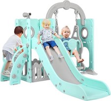 Schaukel Rutsche Kinderrutsche mit Schaukel Spielplatz Klettergerüst Max 60KG