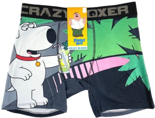 Family Guy Underwear Mens X-Large Crazy Boxer Briefs Brian in Paradise Fun