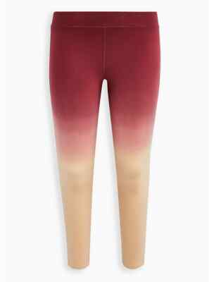 Torrid Woman Full Length legging plus dip dye red tan 1x 2x 3x 4x 5x fitted NWTs