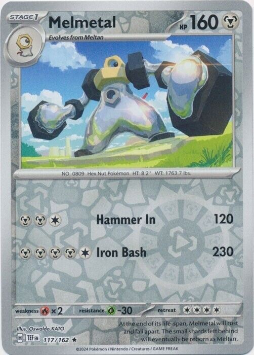 Pokemon - Melmetal 117/162 - Reverse Holo Rare - Temporal Forces - NM/M