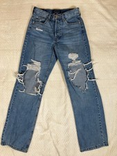 Aeropostale Jeans Womens 4 90s Baggy Button Fly Distressed Denim