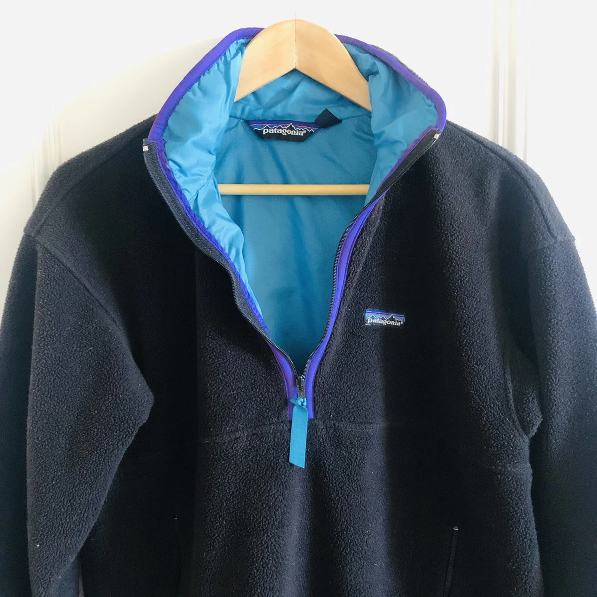 Patagonia VTG 90s Synchilla Fleece Pullover Nylon Glissade Lined Made In USA