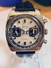 BWC Swiss Panda Chronograph SERVICED Valjoux 7733 Flyback Running Great 1969