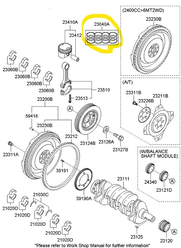 Juego de anillos turbo genuino Hyundai Veloster 2011-2017 1,6 L pistón 230402BAA0 Foto 3 de 4