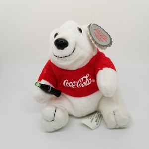 Collectible Coca-Cola Bean Bag Plush Polar Bear 1997 6 Inches Bottle Red Sweater