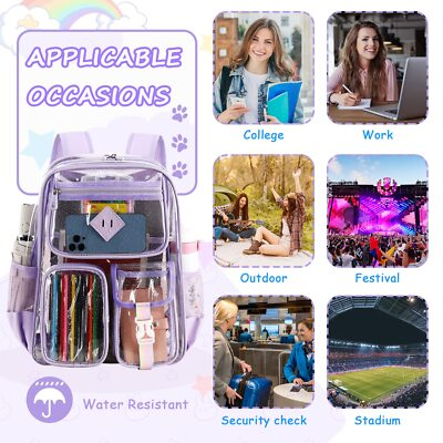 #ad #ad Clear Backpack for SchoolHeavy Duty PVC Transparent Bookbag for Girls Stadium A