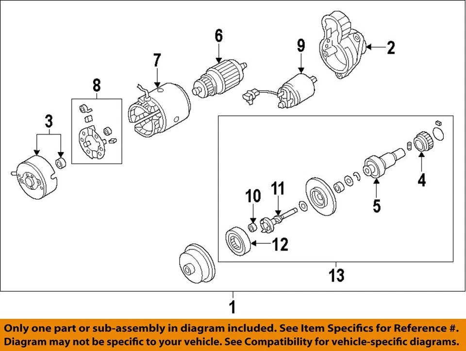 Motor de arranque usado se adapta a: Nissan Pathfinder 2014 AT 3,5 L 6 cilindros SDN desde 6/12 Foto 3 de 4