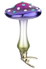 Inge-Glas Mushroom Laccaria 10023S023 German Glass Christmas Orn with Gift Box