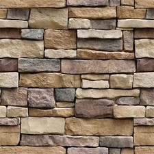 Stone Wallpaper Peel and Stick Grey Faux Brick Self-Adhesive Removable Vinyl W