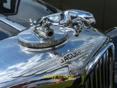 Foto 6x4 frühes Jaguar Emblem auf Auto Motorhaube bei Cuffley Dampf und schwer Ho c2013