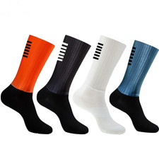 Mens Aero Cycling Socks Anti Slip Silicone Ro...