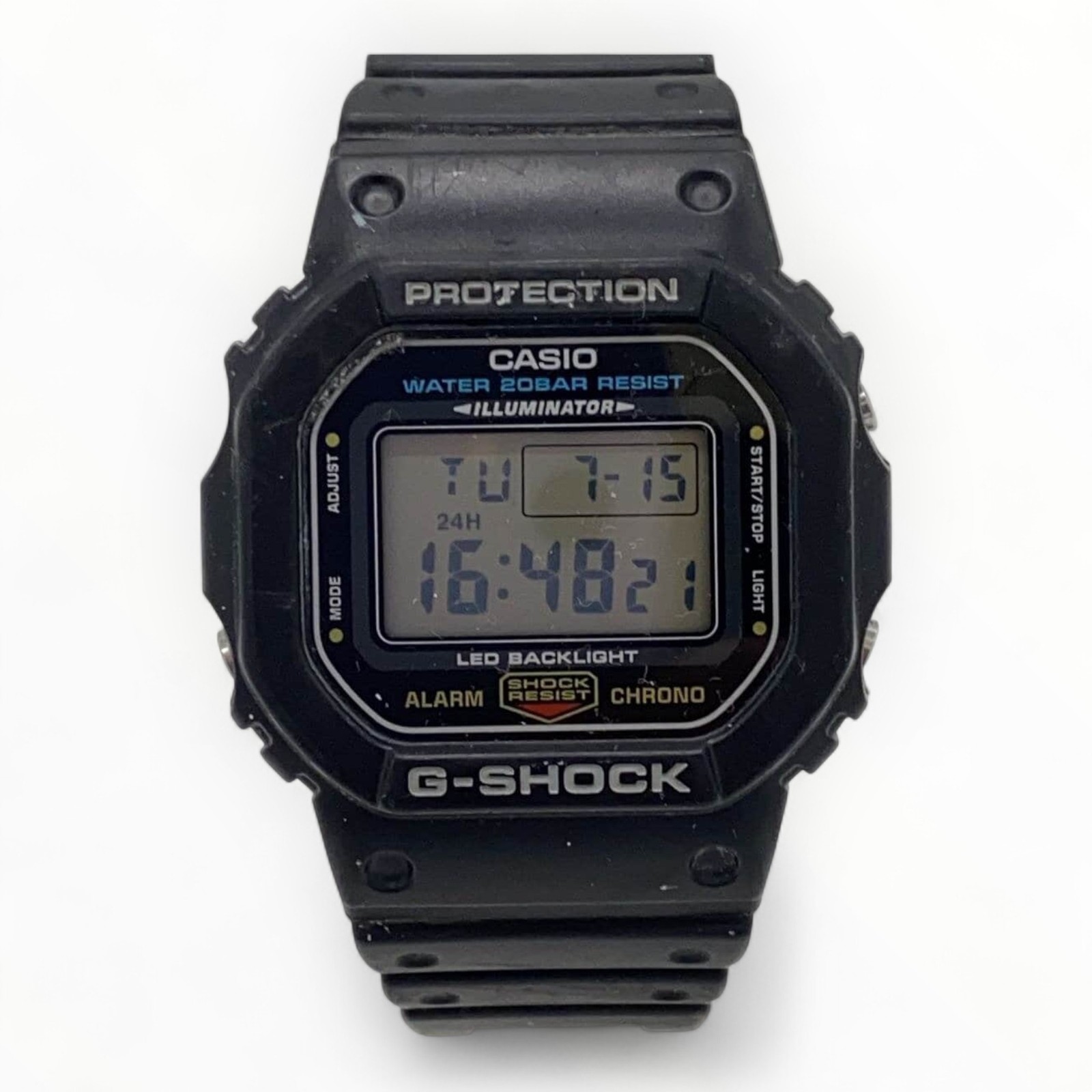 CASIO Digital Quartz Black Mens Watch 1.34 x 1.61 Inch 7139 Model