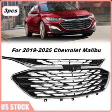 3pcs For 2019-2025 Chevrolet Malibu Chrome Front Upper Lower Grille Lsgrcv008b 3pcs For 2019-2025 Chevrolet Malibu Chrome Front Upper Lower Grille Lsgrcv008b