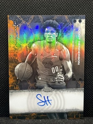 2025-26 Topps Chrome Cactus Jack Scoot Henderson Orange Refractor Auto 25/25