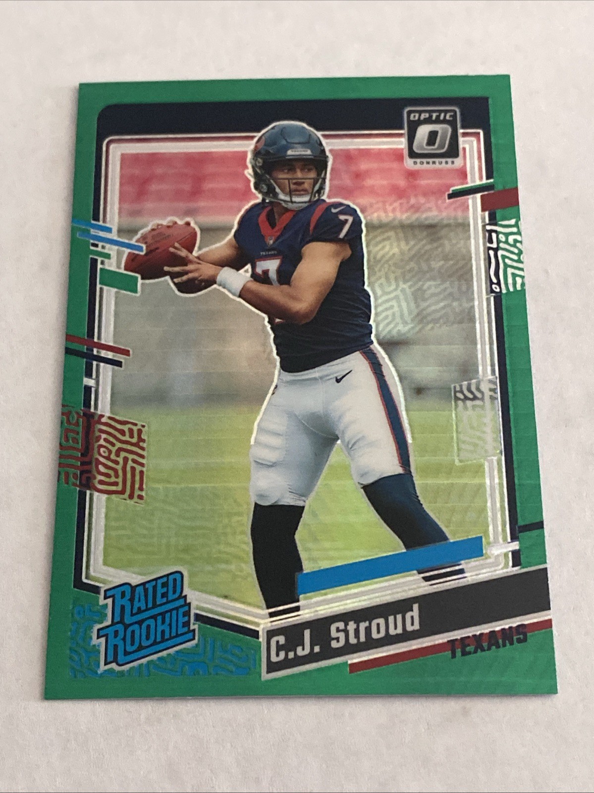 2023 Donruss Optic C.J. Stroud Hyper Green Prizm RC #244 TEXANS
