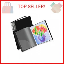 Dunwell 11x14 Binder with Sleeves (Black), 24 Pockets Display 48 Pages, Large Fo