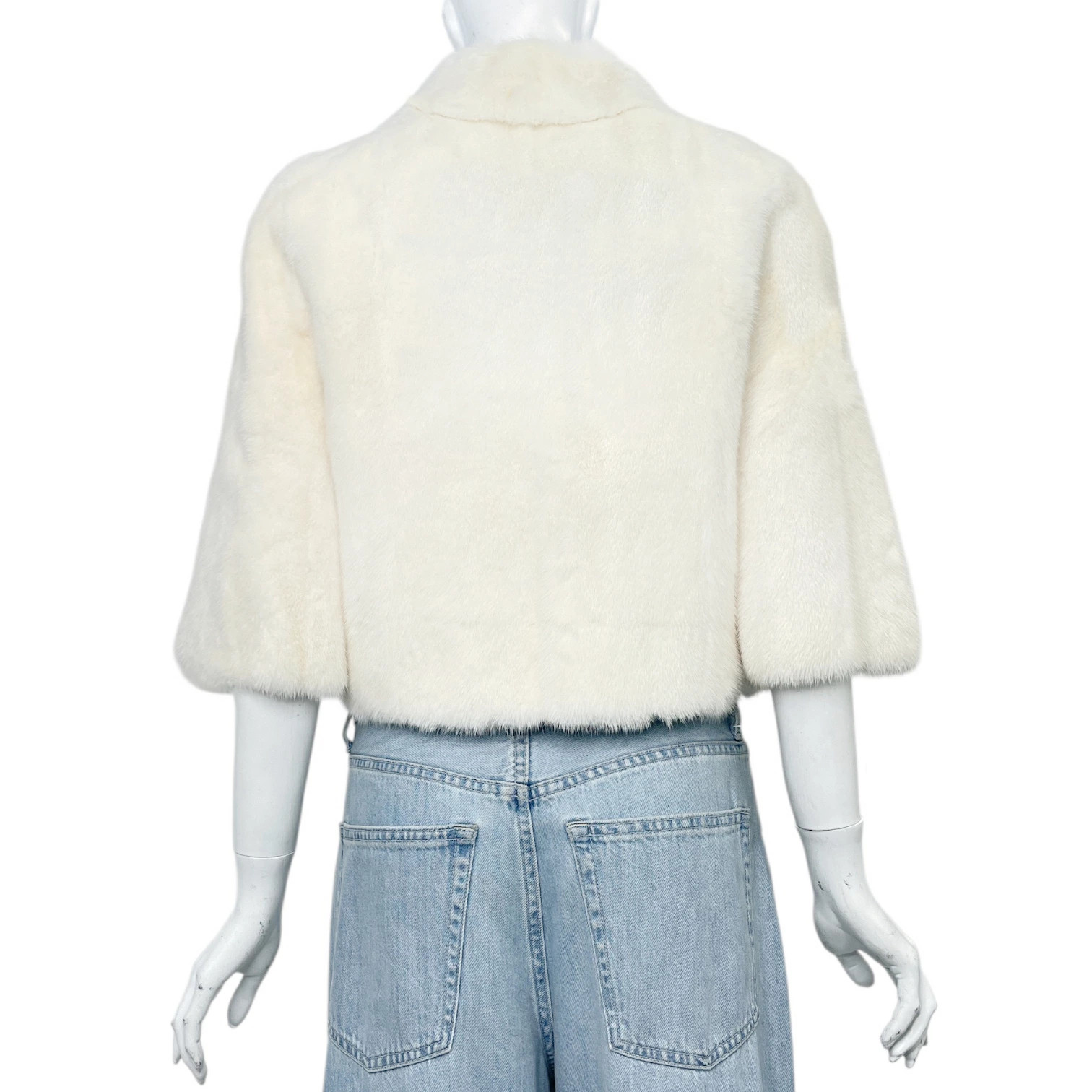 FENDI Leather Fur Floral Pattern Coat White Size 36 Excellent Condition thumbnail 2