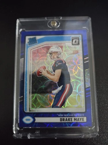 2024 Panini Donruss Rated Rookie Drake Maye #379 Optic Preview Blue Scope Prizm