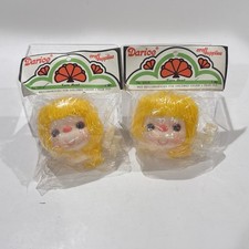 2 NEW Vintage Darice Craft Supplies Yarn Doll Head No 50019 White w Yellow Hair