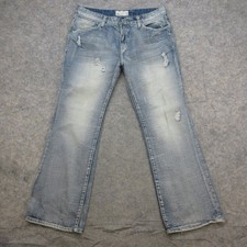 Ecko Unltd Mens Jeans 36x32 Blue Distressed D...