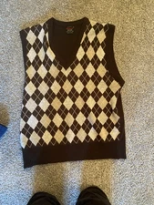 Richman Brothers Checkered Sweater Vest Medium 100% Acrylic Vintage