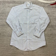 VTG Brooks Brothers Oxford Button Shirt 15.5 - 32 Blue White Brown OCBD Outdoors