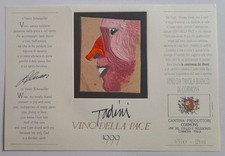 ETICHETTA VINO PACE 1999 bozzetto di Emilio Tadini Milano Vanni Scheiwiller