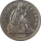 1853 Seated Liberty Dollar ICG AU58 Details Key Date Decent Eye Appeal