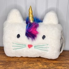 Caticorn Cat Unicorn Plush Muff Muffler Hand Warmer White Pink Blue Gold Pocket