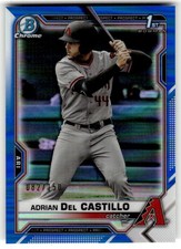 2021 Bowman Draft Adrian Del Castillo Chrome Blue Refractor #/150 #BDC-108