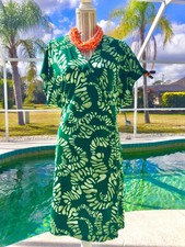 NINE WEST Multi Green DRAMATIC Geometric Vneck Faux Wrap Dress XXL WORN ONCE