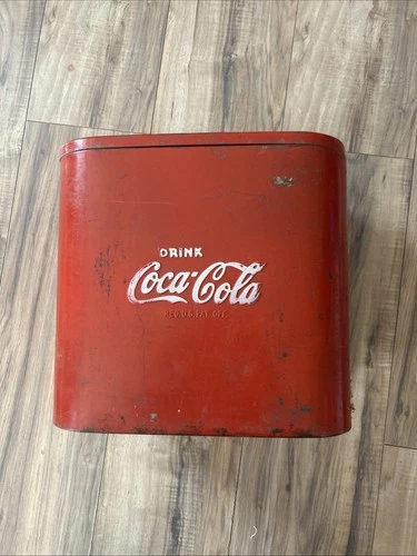Vintage Red Coca Cola Cooler Carrying Case 12”L x 7.5"W x 11.5"H