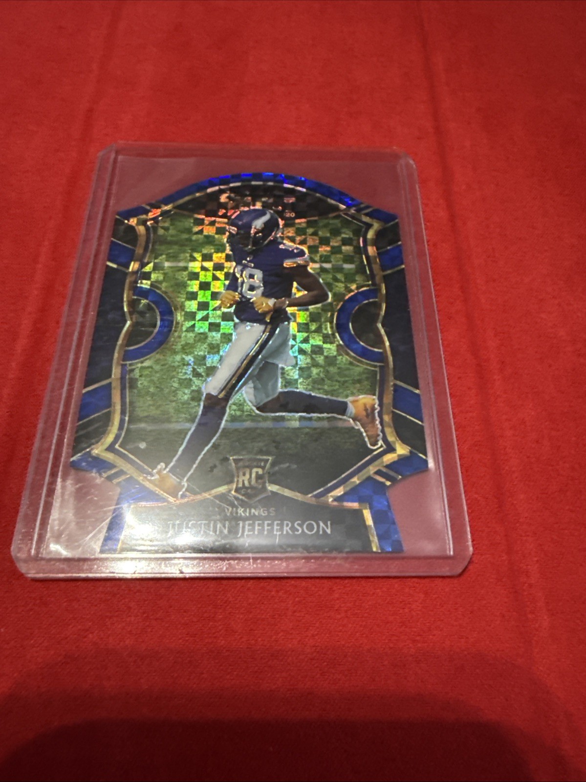 2020 Panini Select - Concourse Justin Jefferson #61 Blue Prizm Die-Cut (RC)