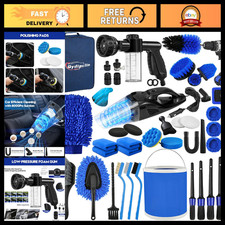 45pcs Car Detailing Brush Set - Complete Car Wash Cleaning Kit Blue Tools 45pcs Car Detailing Brush Set - Complete Car Wash Cleaning Kit Blue Tools