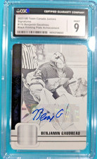 2023 Upper Deck Team Canada #100 Benjamin Gaudreau Printing Plate Auto 1/1 CGC