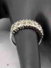 Rare Antique Silver, Clark & Combs Clear Rhinestone Ring ((Missing One Stone))