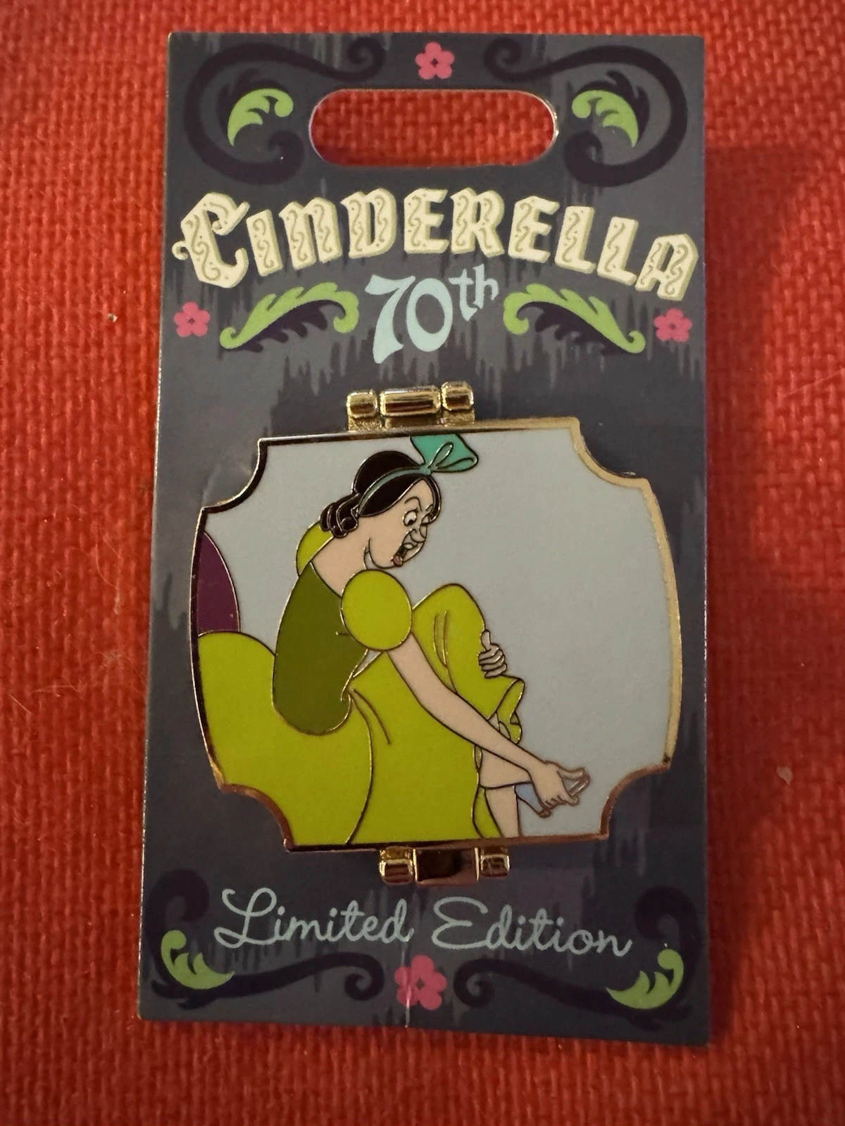 Cinderella 70th Disney Pin Stepsisters Drizella & Anastasia Trifold, LE 4000