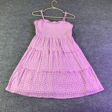 Hippie Rose Smocked Tiered Sundress – Size M – Pink Daisy Floral – 100% Rayon
