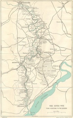 RIVER WYE VALLEY. Hereford-Ross-Monmouth-Chepstow-Severn. WARD LOCK c1950 map