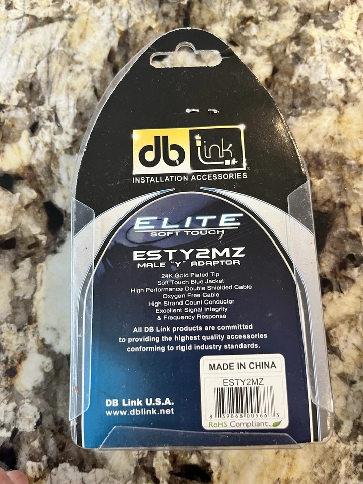 DB Link® Elite Soft Touch RCA Y-Adapter, 1 Female to 2 Males 24k Gold Plated - Image 4 of 4