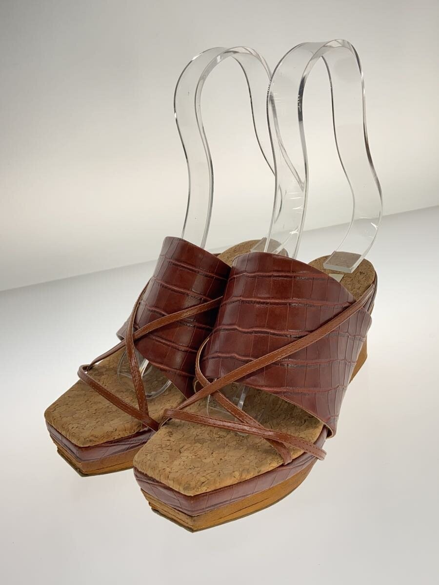 Ameri Sandals S Brw Square Toe Wood Sole Sandals … - image 2