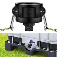 275 330 Gallon IBC Tote Water Tank Drain Adapter 2"Cam Lock for Garden Hose 3/4"