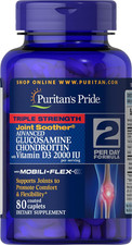 Puritans Pride Triple Strength Glucosamine Chondroitin with Vitamin D3 Caplets,